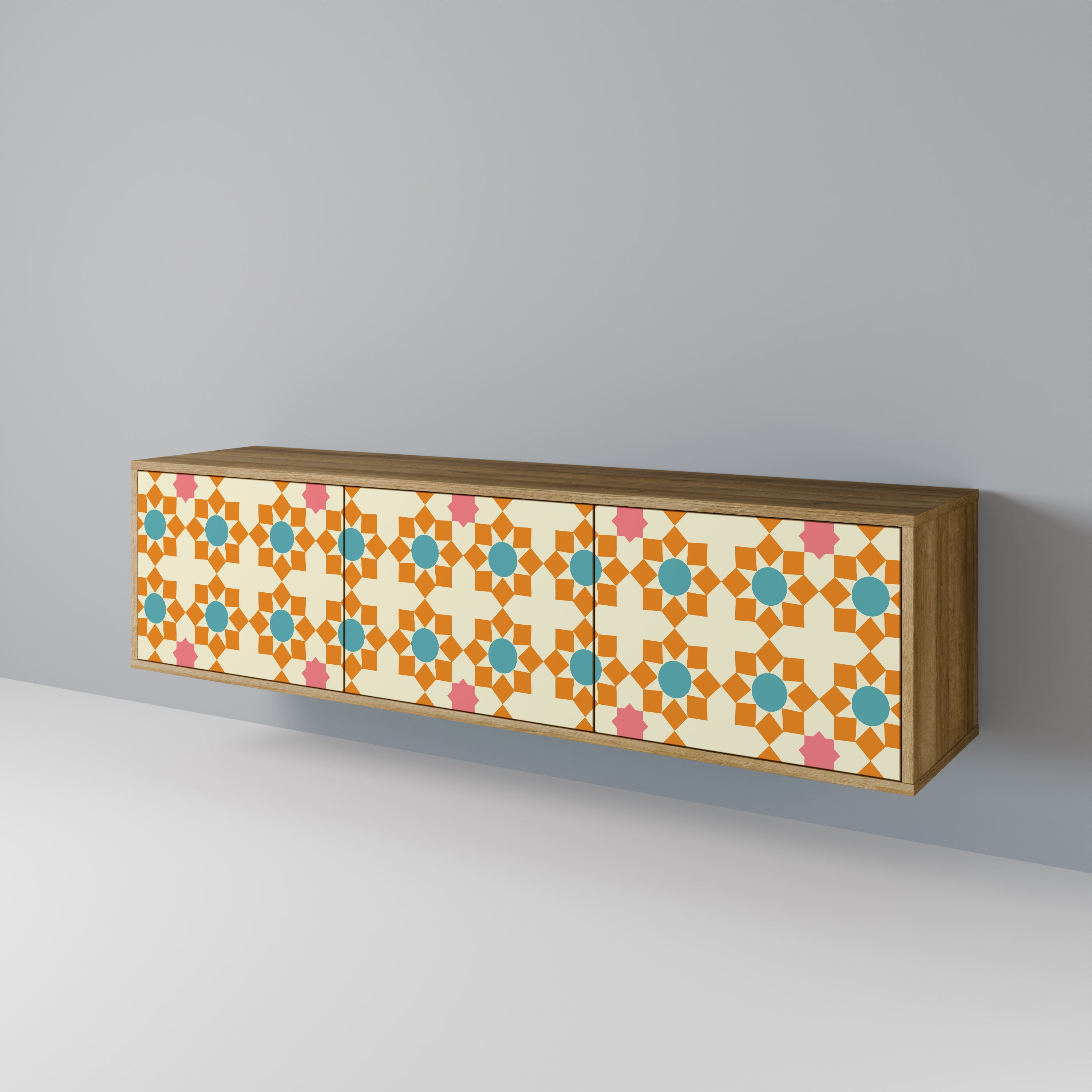 FLORAL DECOR Mueble de TV de 3 Puertas