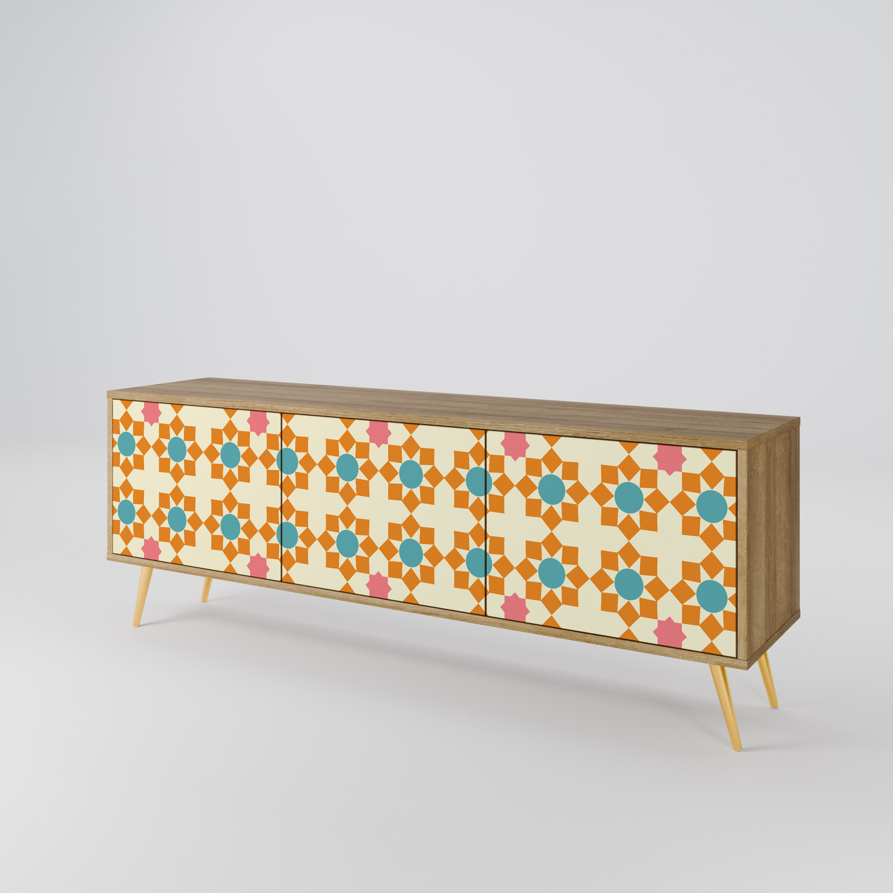 FLORAL DECOR Mueble de TV de 3 Puertas