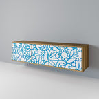 BLOOMY MORNING 3-Door TV Stand in Oak Effect