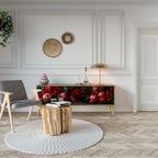 DAHLIAS AND POMEGRANATES 3-Door TV Stand in Oak Effect