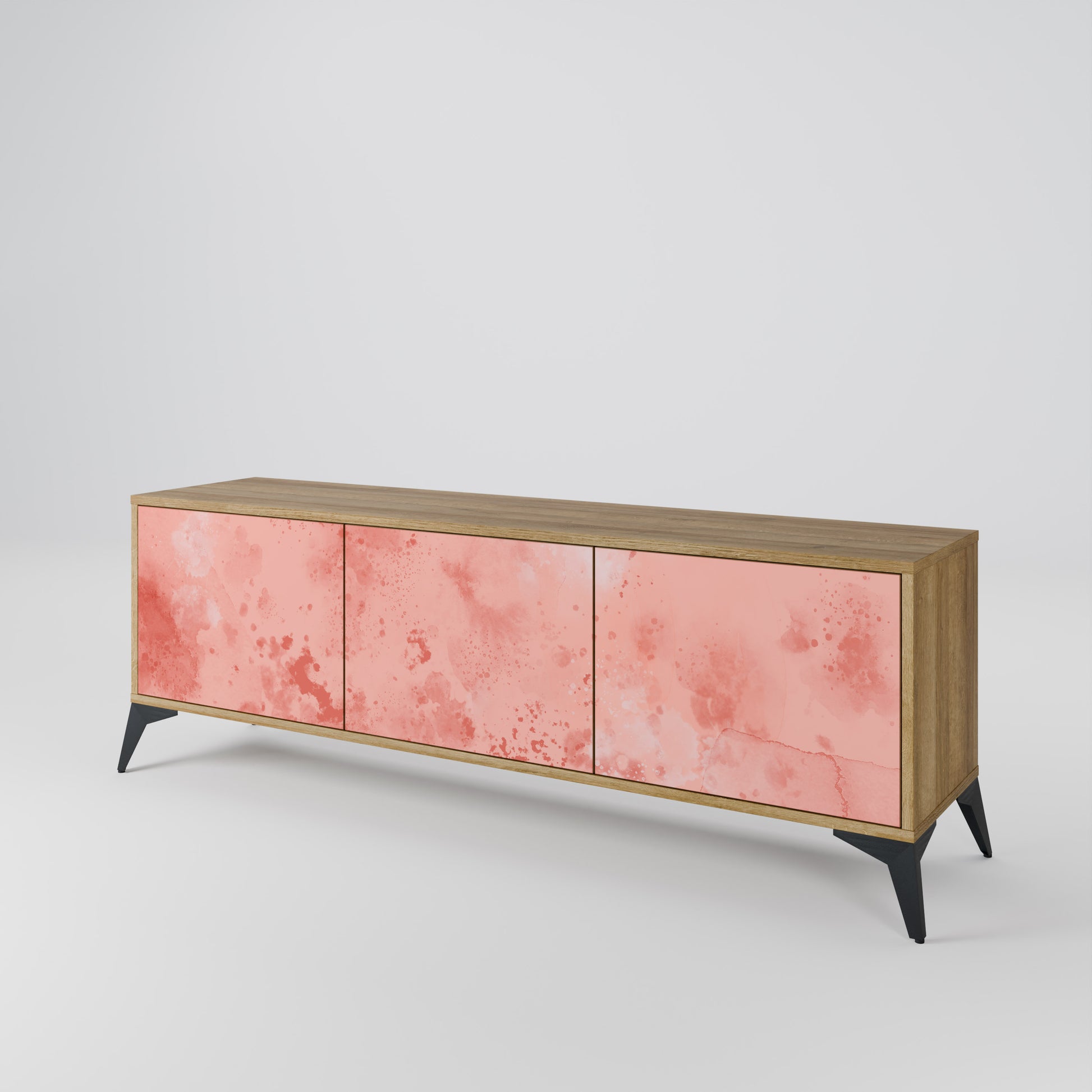 CRANE DANCE 3-Door TV Stand in Oak Effect