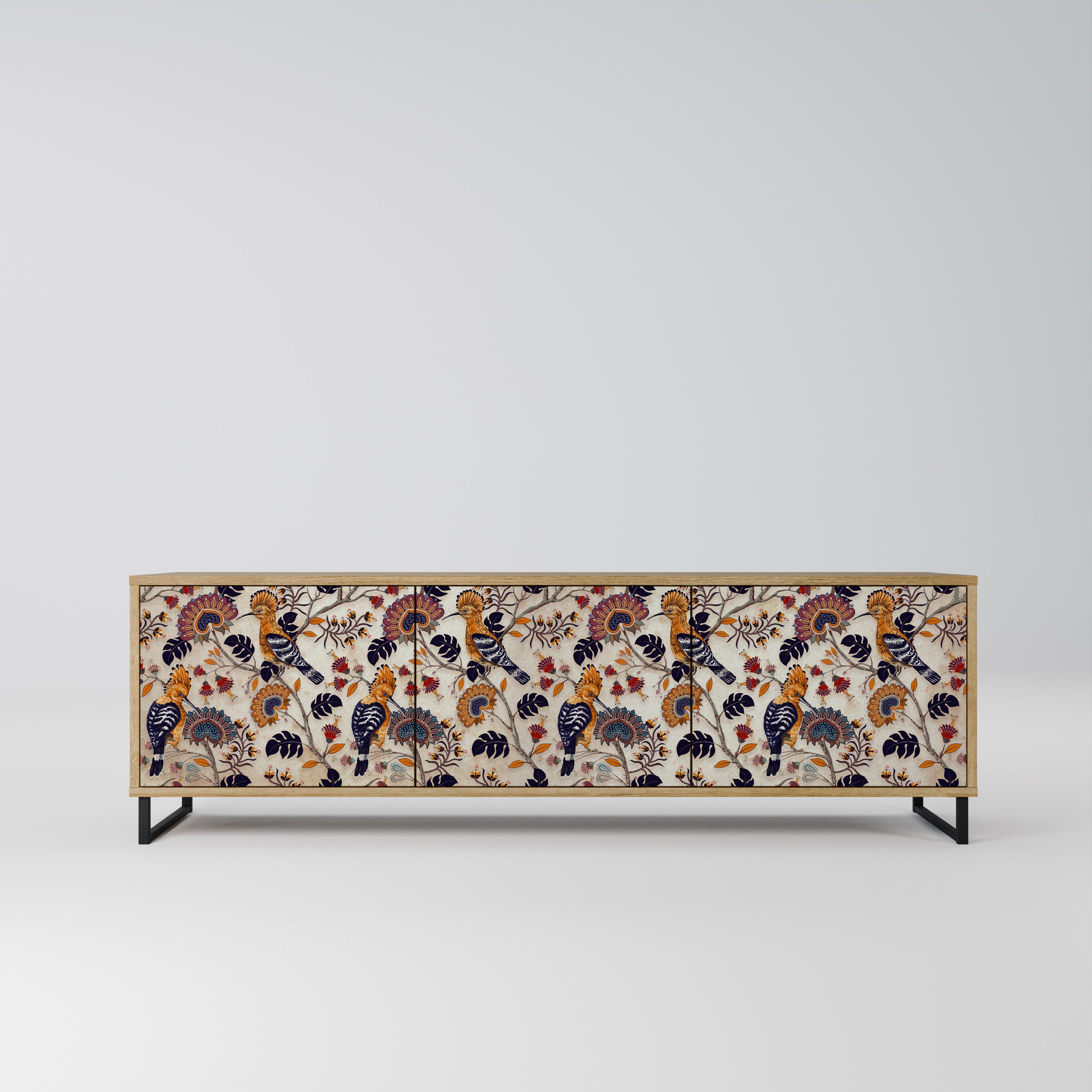 EMINENT HOOPOE 3-Door TV Stand in Oak Effect