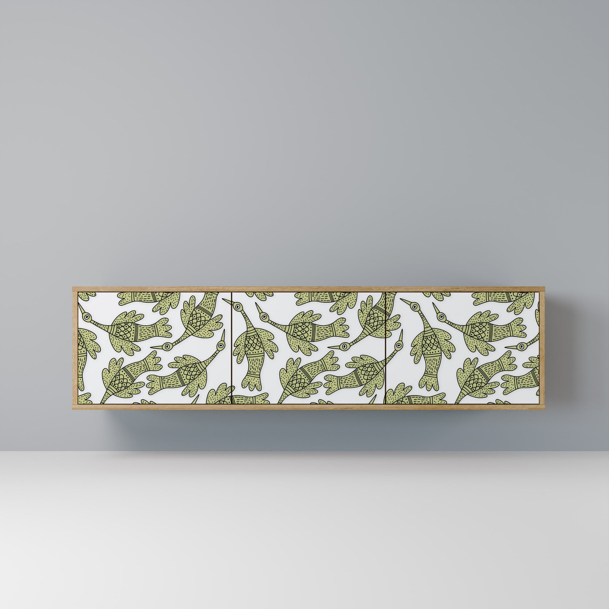 SEEDLING SONGBIRD 3-Door TV Stand in Oak Effect