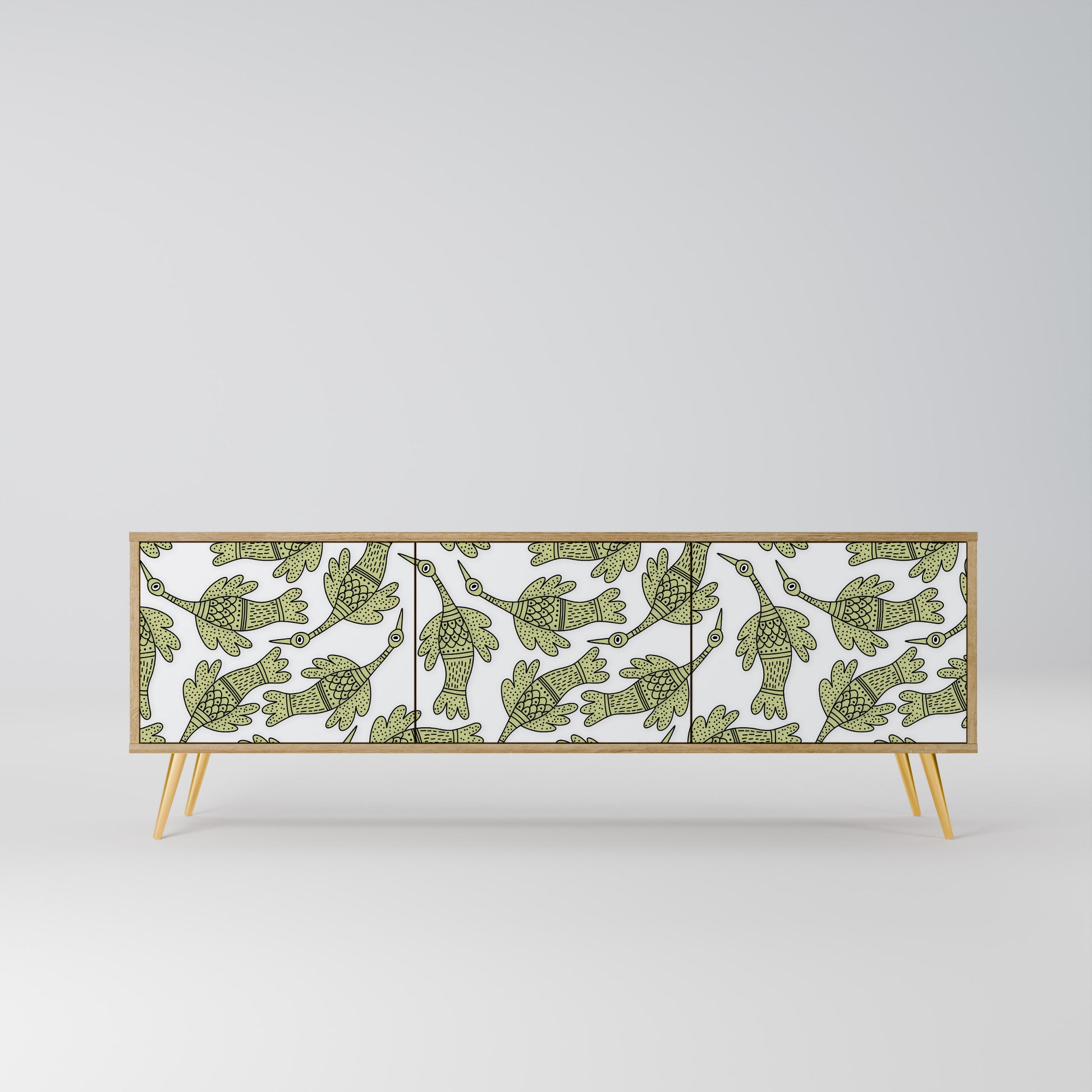 SEEDLING SONGBIRD 3-Door TV Stand in Oak Effect