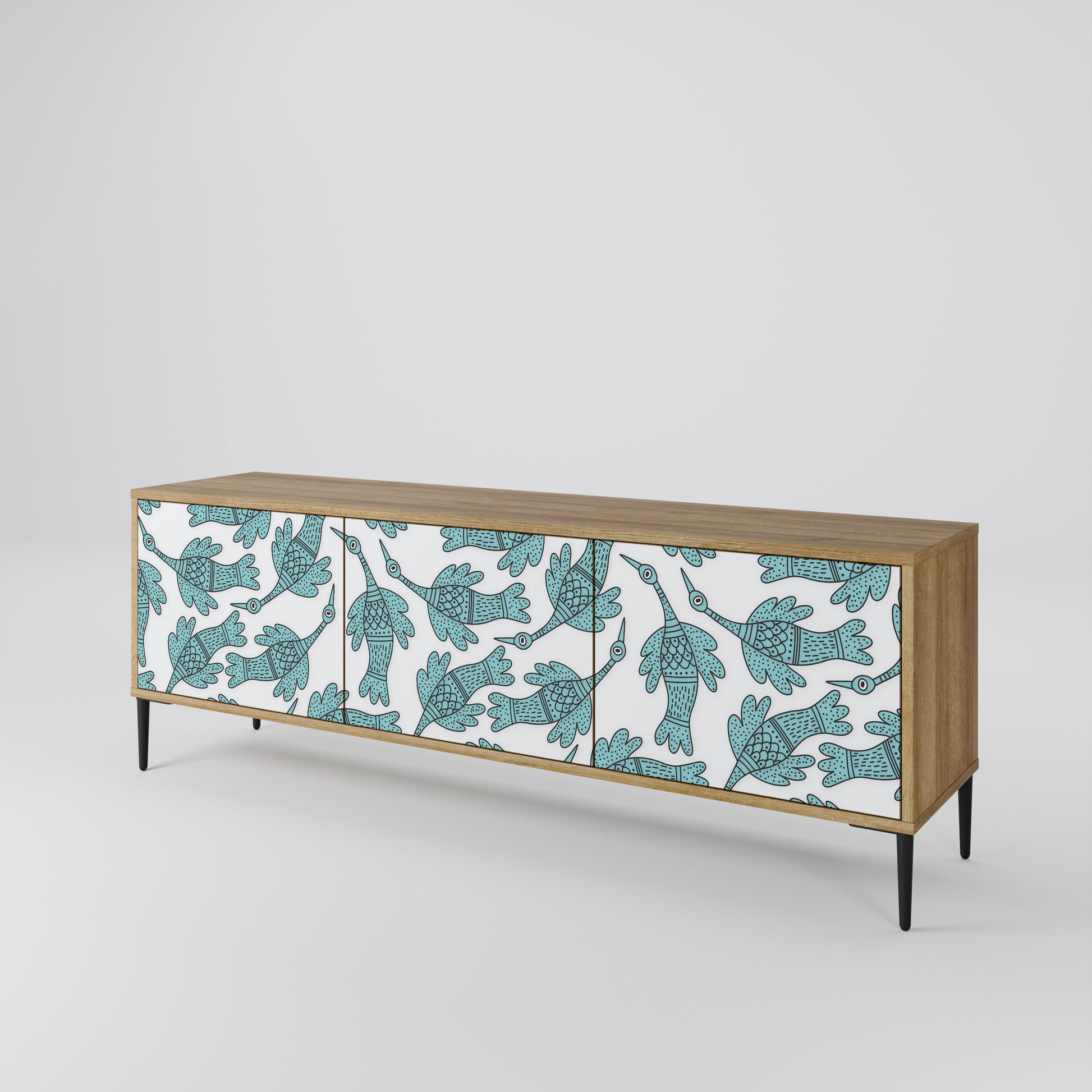 WATERSPOUT SONGIBIRD 3-Door TV Stand in Oak Effect
