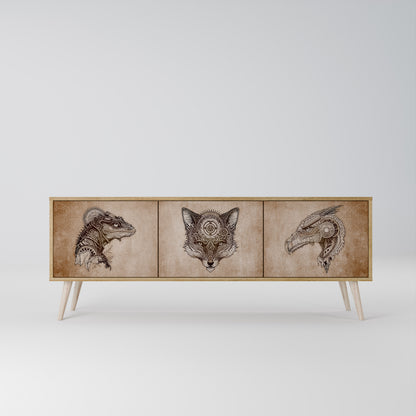 STEAMPUNK CLAN Mueble de TV de 3 Puertas