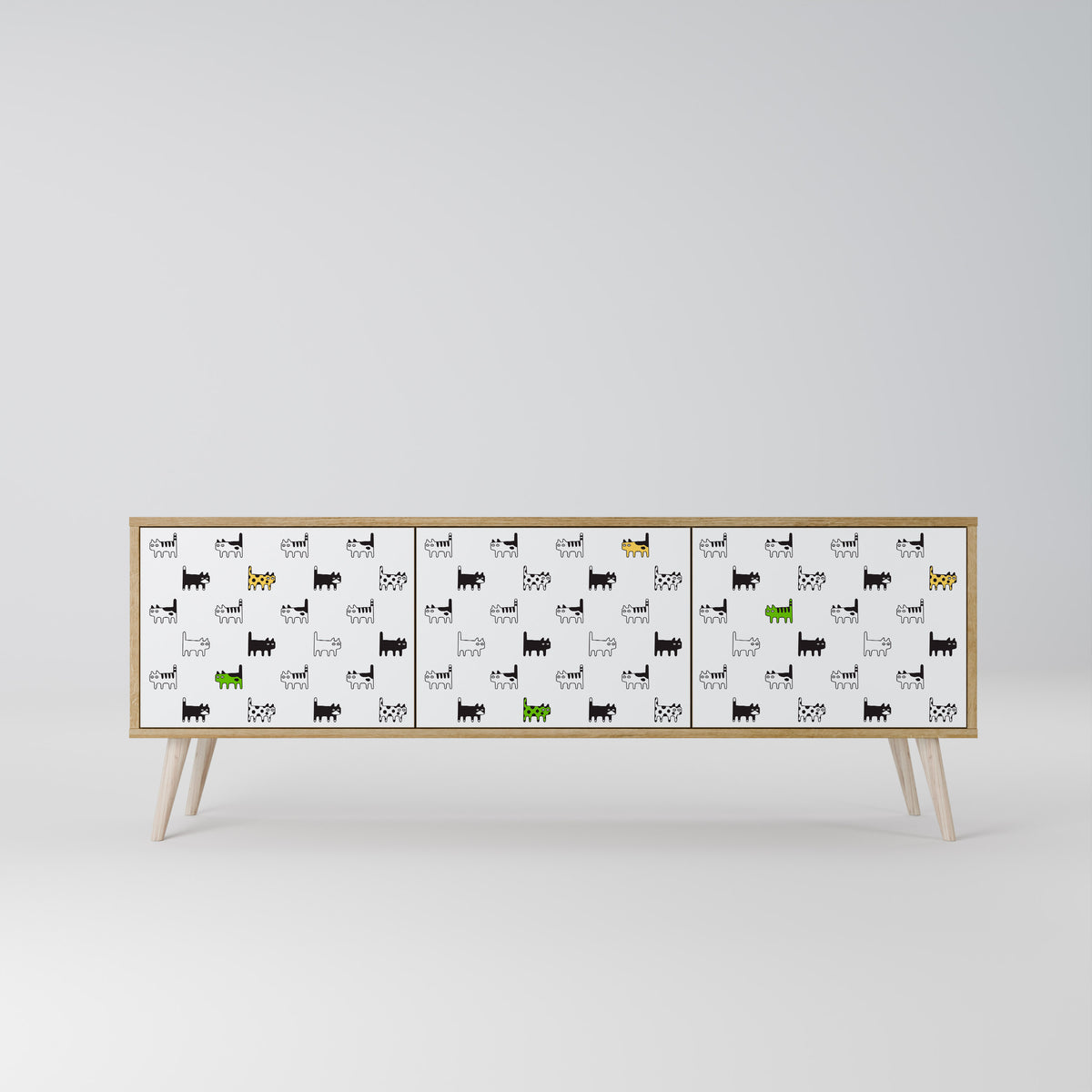 CATS COMPILATION 3-Door TV Cabinet