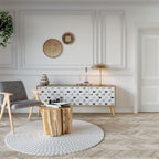 CATS COMPILATION Mueble de TV de 3 Puertas en Efecto Roble