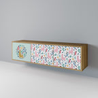 COLORFUL ALPACAS Mueble de TV de 3 Puertas en Efecto Roble