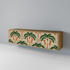 DANCING PREDATORS 3-Door TV Stand in Oak Effect