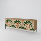 DANCING PREDATORS 3-Door TV Stand in Oak Effect