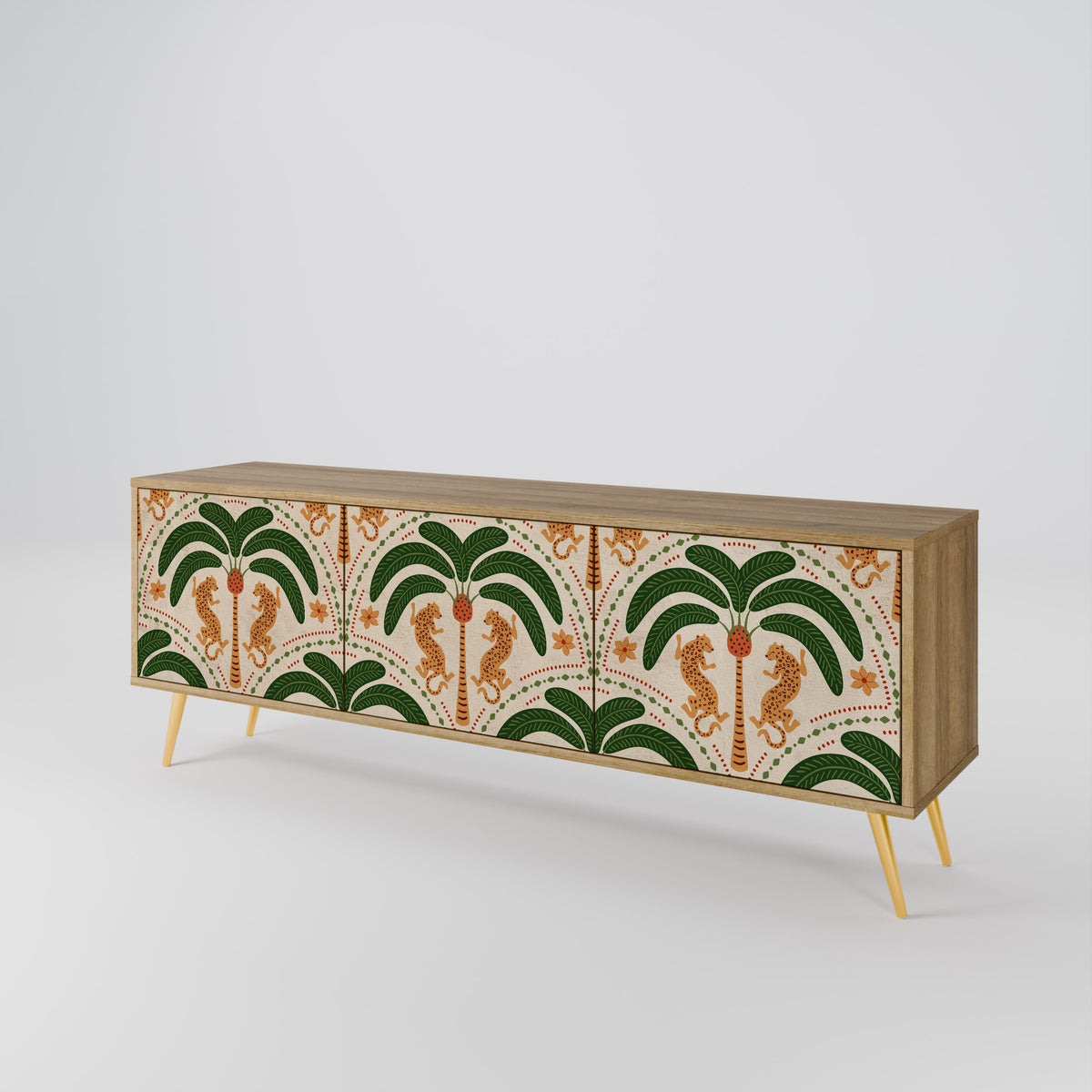 DANCING PREDATORS 3-Door TV Cabinet