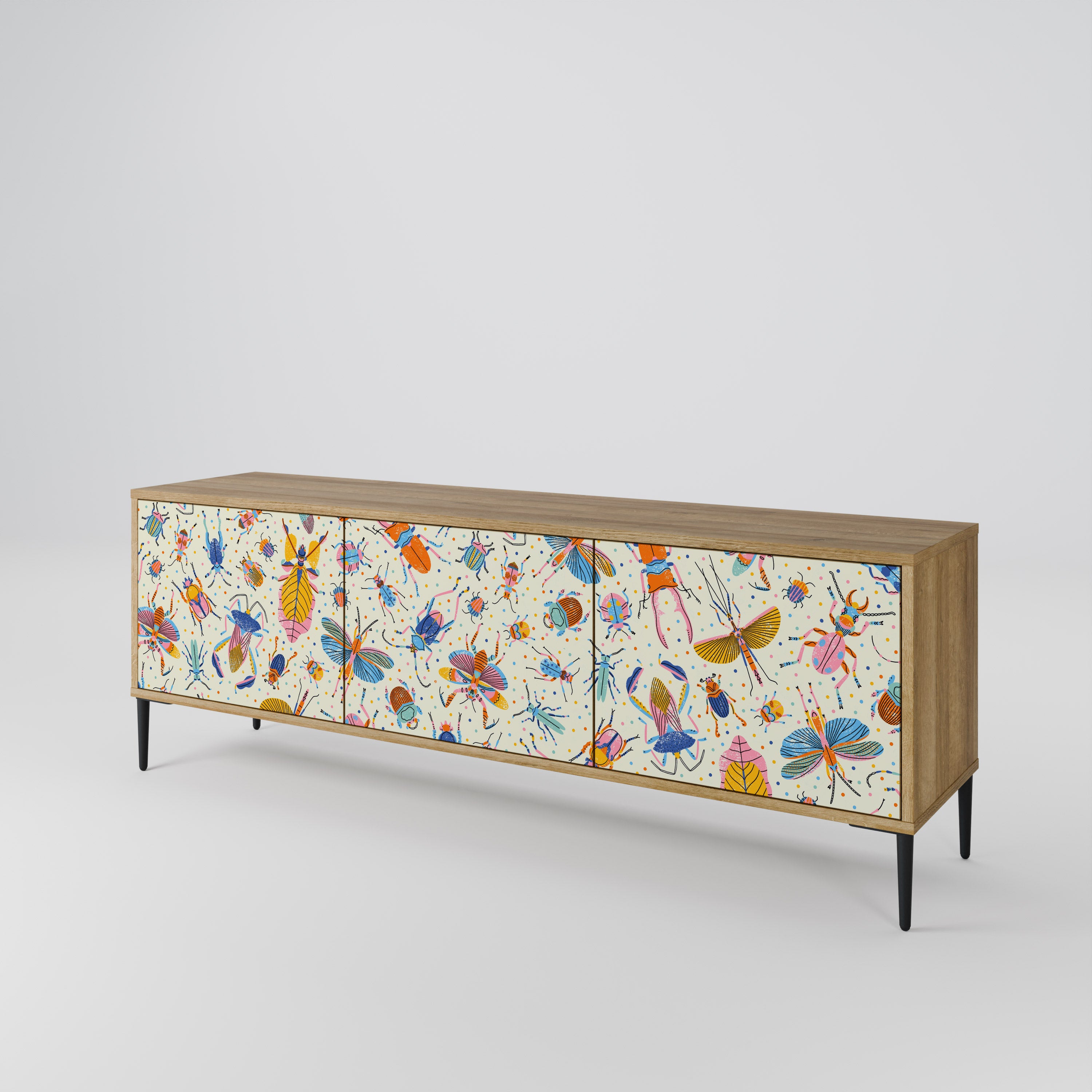 COLORFUL INSECTS Mueble de TV de 3 Puertas