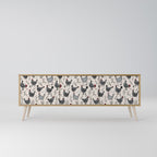 HAPPY HENS 3-Door TV Stand in Oak Effect