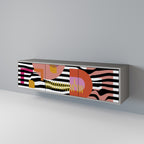 CHROMATIC ABSTRACT Mueble de TV de 3 Puertas en Acabado Gris