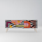 CHROMATIC ABSTRACT Mueble de TV de 3 Puertas en Acabado Gris