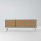 LINE COLLAPSE Mueble de TV de 3 Puertas en Acabado Gris