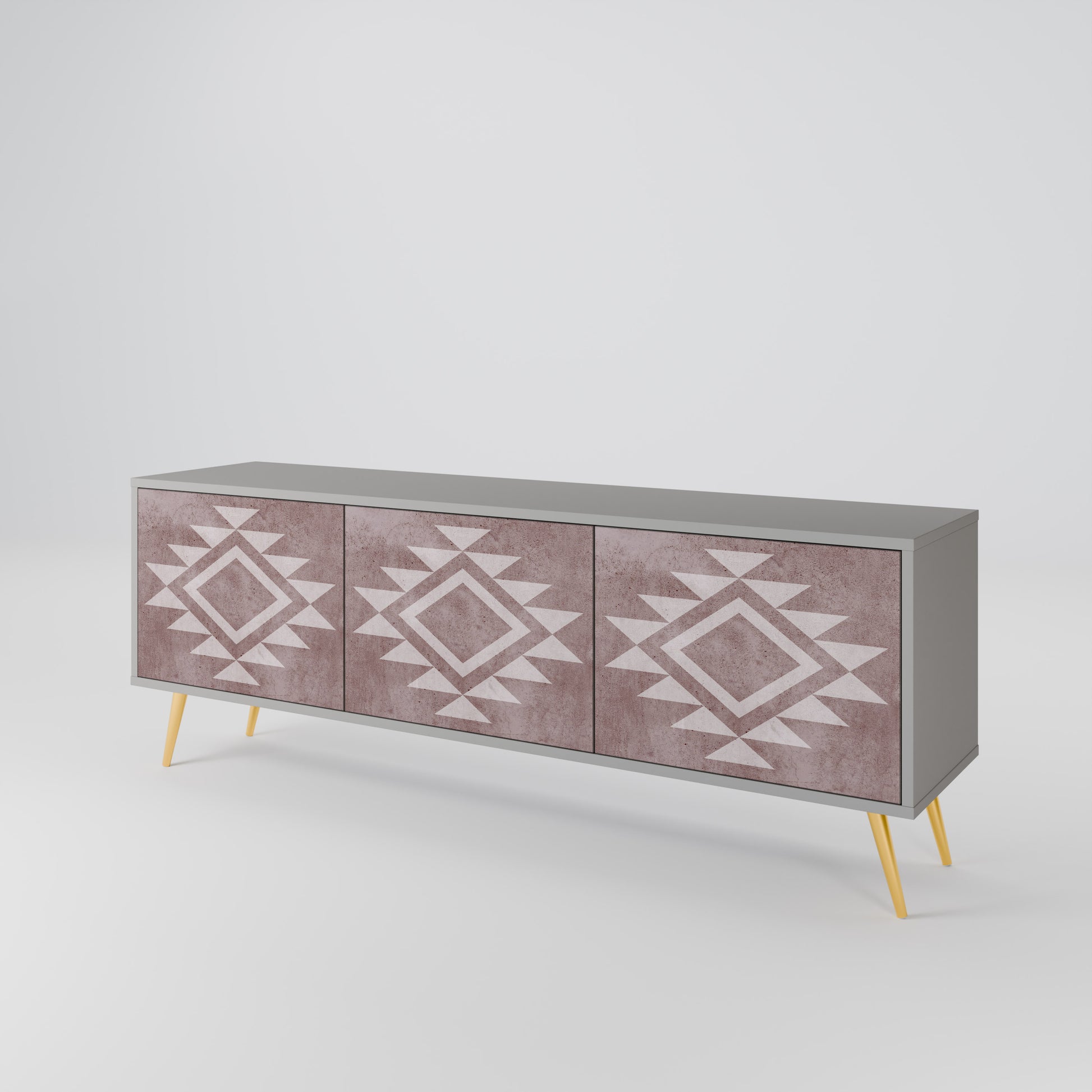 MARVEL MOSAIC 3-Door TV Stand in Grey Finish