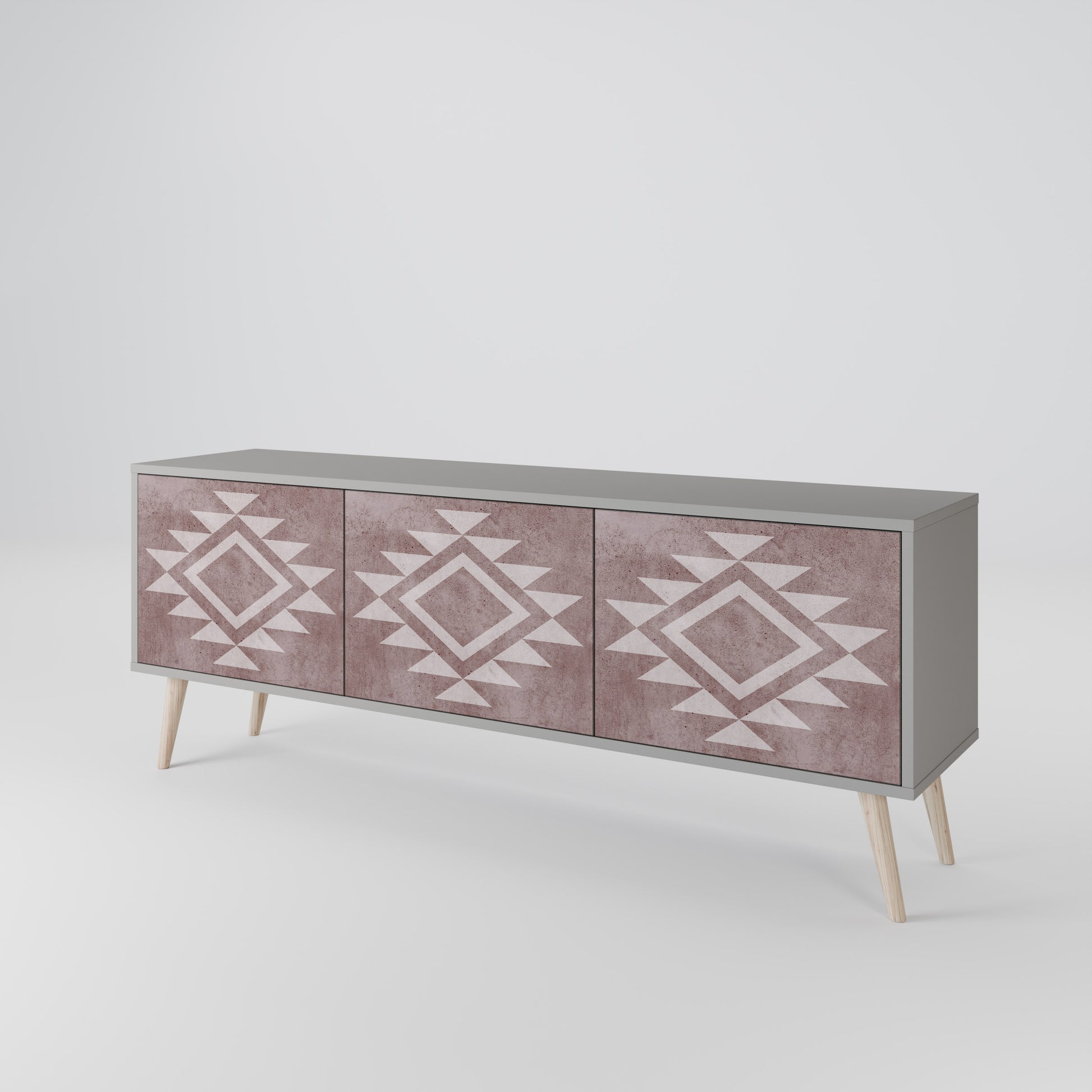 MARVEL MOSAIC 3-Door TV Stand in Grey Finish