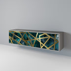 THE LABYRINTH OF GOLD Mueble de TV de 3 Puertas en Acabado Gris