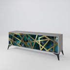 THE LABYRINTH OF GOLD Mueble de TV de 3 Puertas en Acabado Gris