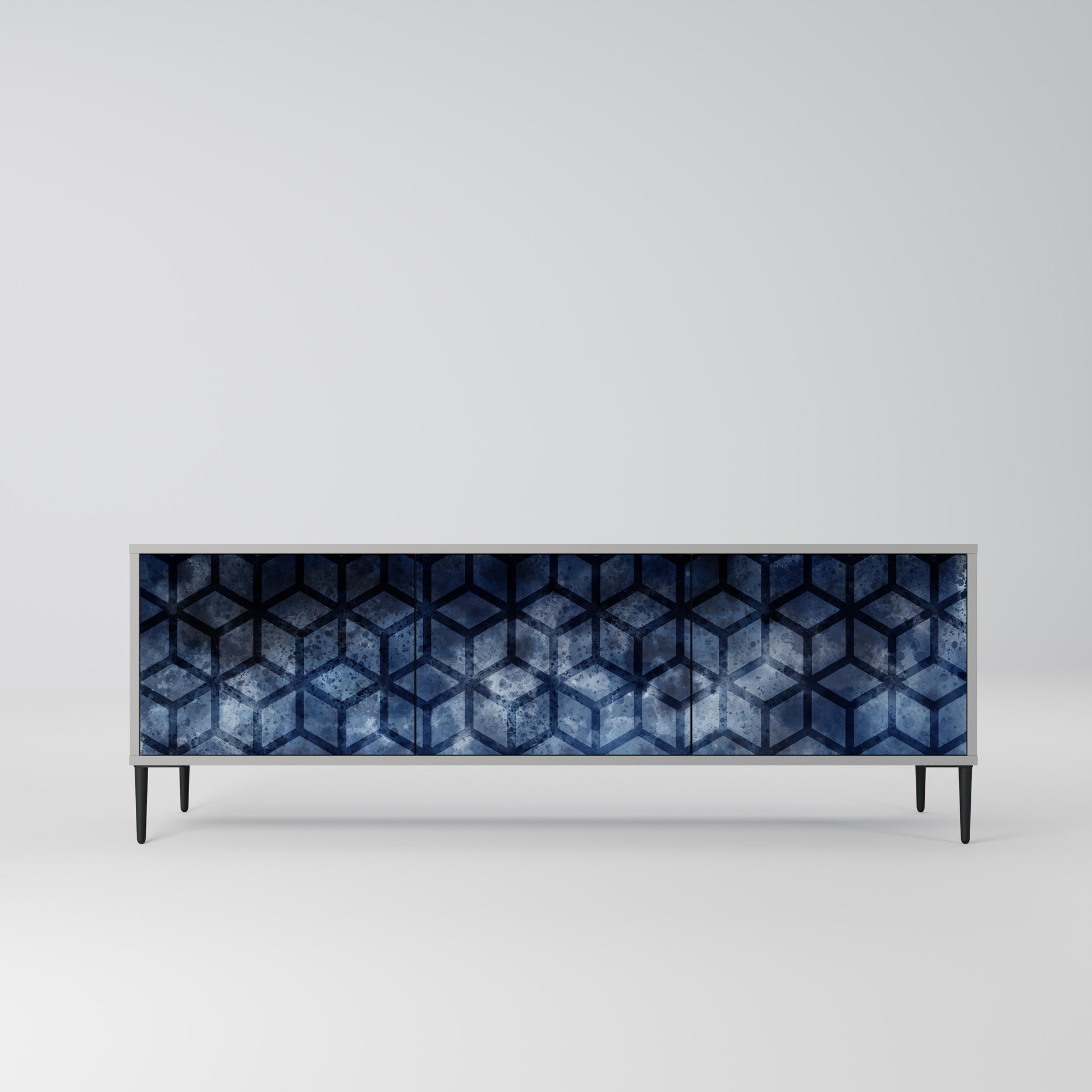CUBIC MIST 3-Door TV Stand in Grey Finish