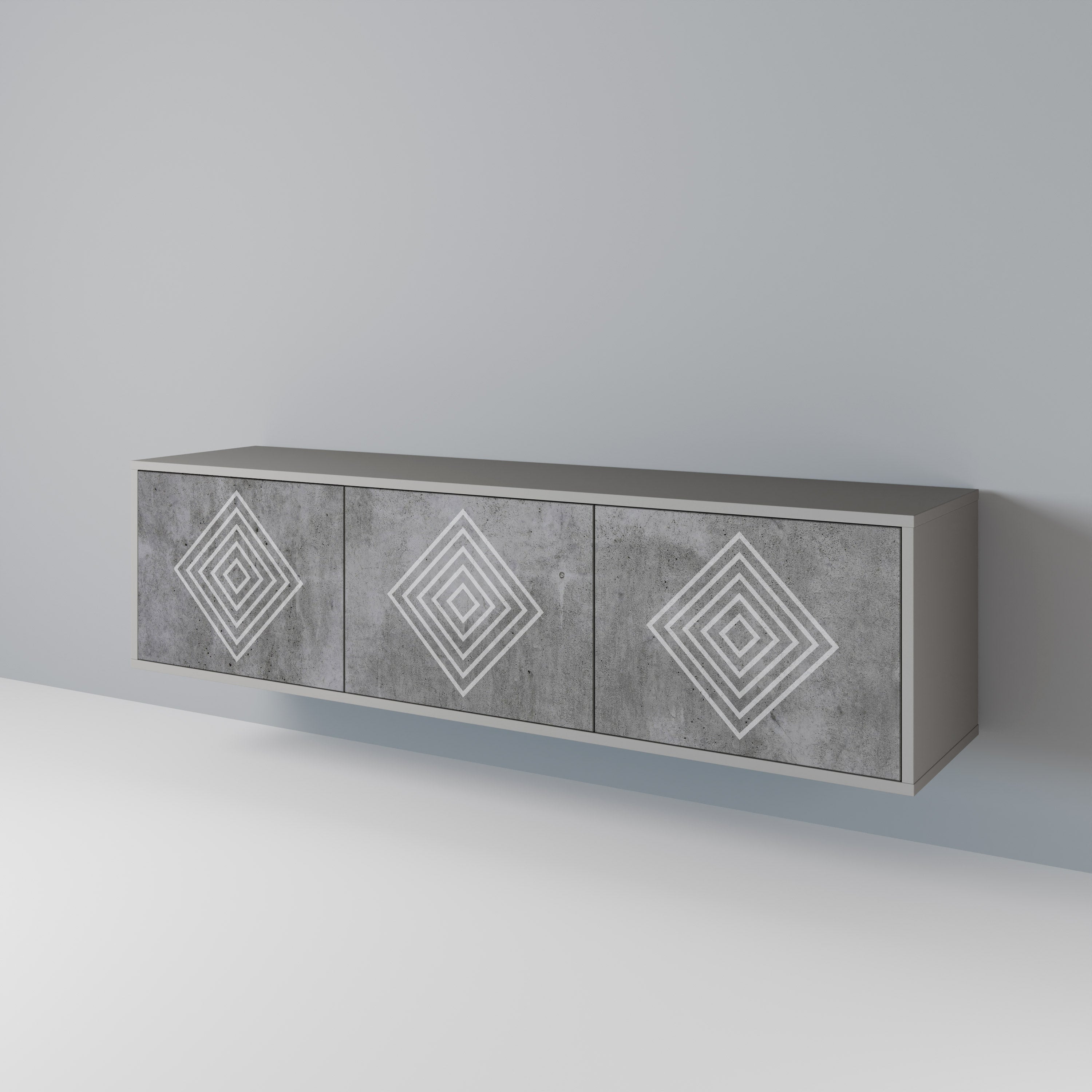 POLYGONAL ARTISTRY Mueble de TV de 3 Puertas
