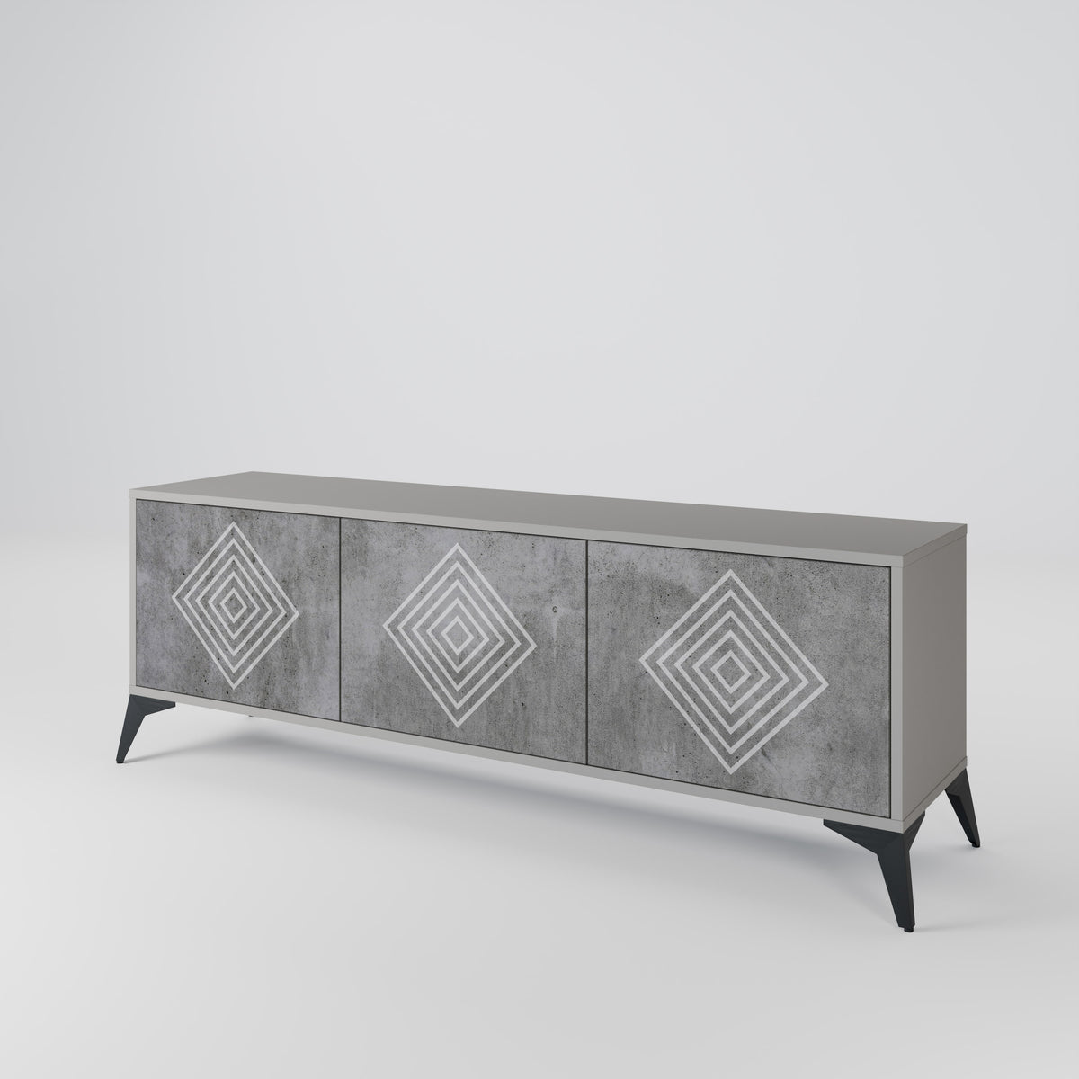 POLYGONAL ARTISTRY Mueble de TV de 3 Puertas