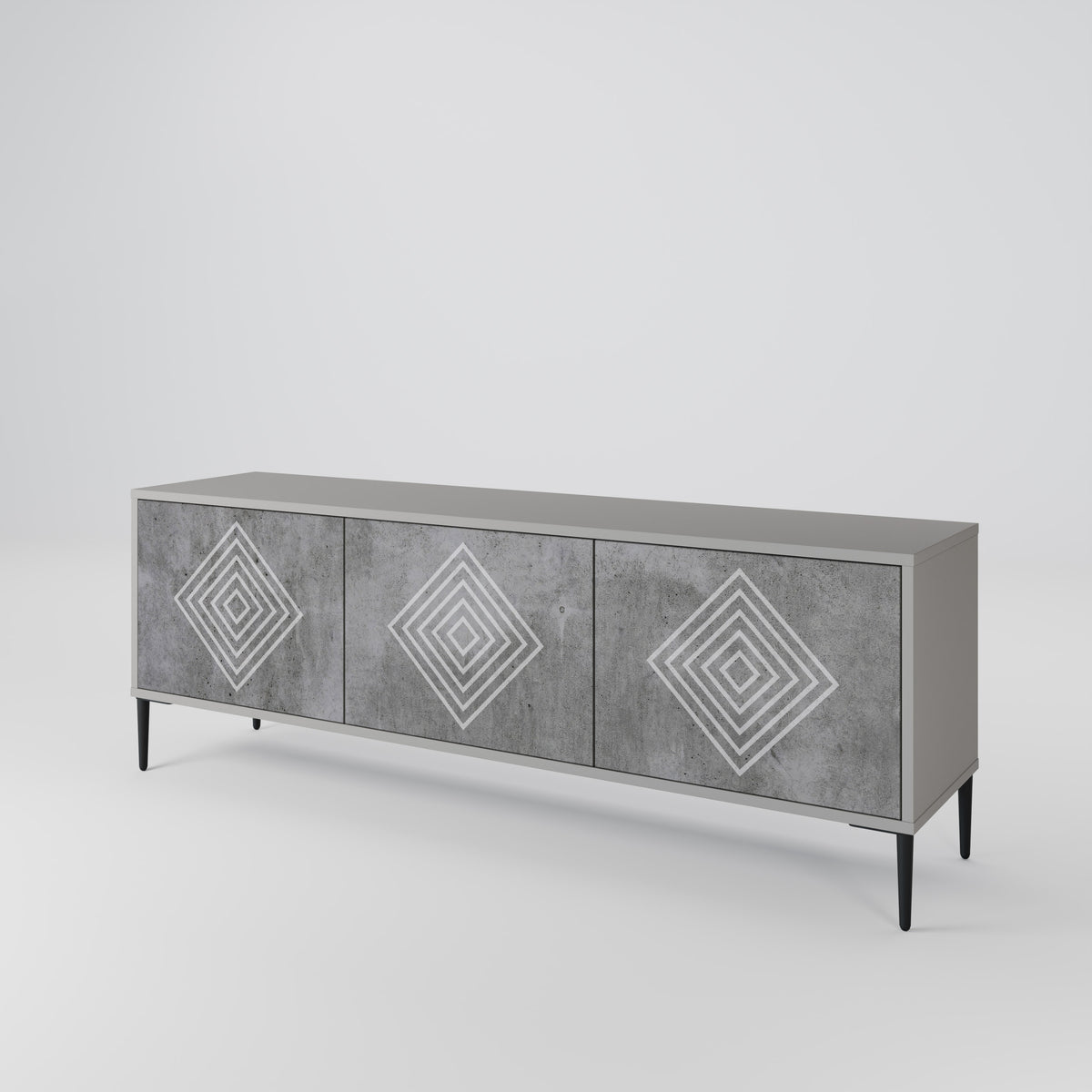 POLYGONAL ARTISTRY Mueble de TV de 3 Puertas
