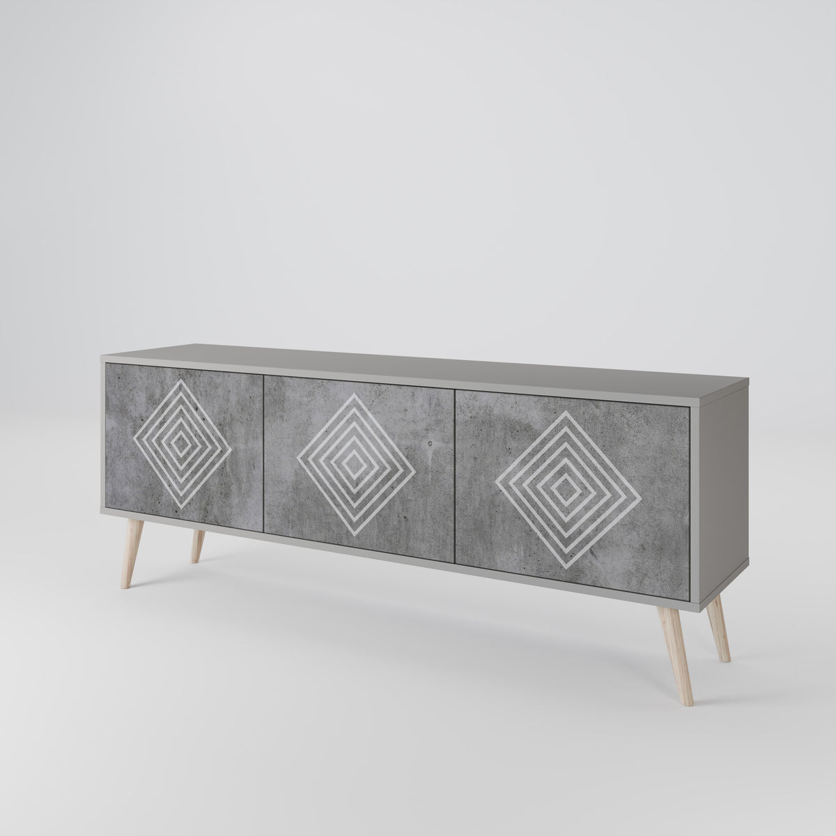 POLYGONAL ARTISTRY Mueble de TV de 3 Puertas