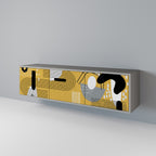 SHAPESHIFT SYMPHONY Mueble de TV de 3 Puertas en Acabado Gris