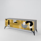 SHAPESHIFT SYMPHONY Mueble de TV de 3 Puertas en Acabado Gris