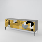 SHAPESHIFT SYMPHONY Mueble de TV de 3 Puertas en Acabado Gris