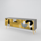 SHAPESHIFT SYMPHONY Mueble de TV de 3 Puertas en Acabado Gris