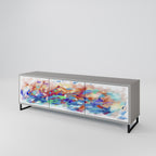 FINESSE MASH-UP Mueble de TV de 3 Puertas en Acabado Gris