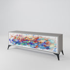 FINESSE MASH-UP Mueble de TV de 3 Puertas en Acabado Gris