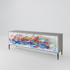 FINESSE MASH-UP Mueble de TV de 3 Puertas en Acabado Gris