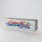 FINESSE MASH-UP Mueble de TV de 3 Puertas en Acabado Gris