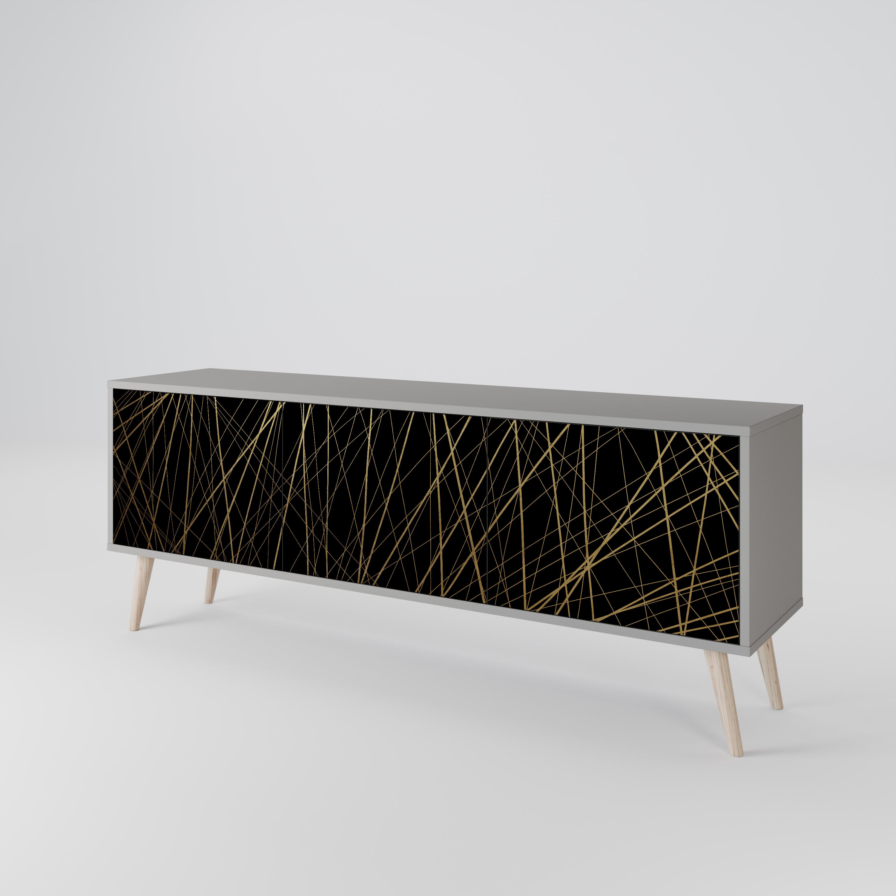 BRIGHT MESH Mueble de TV de 3 Puertas