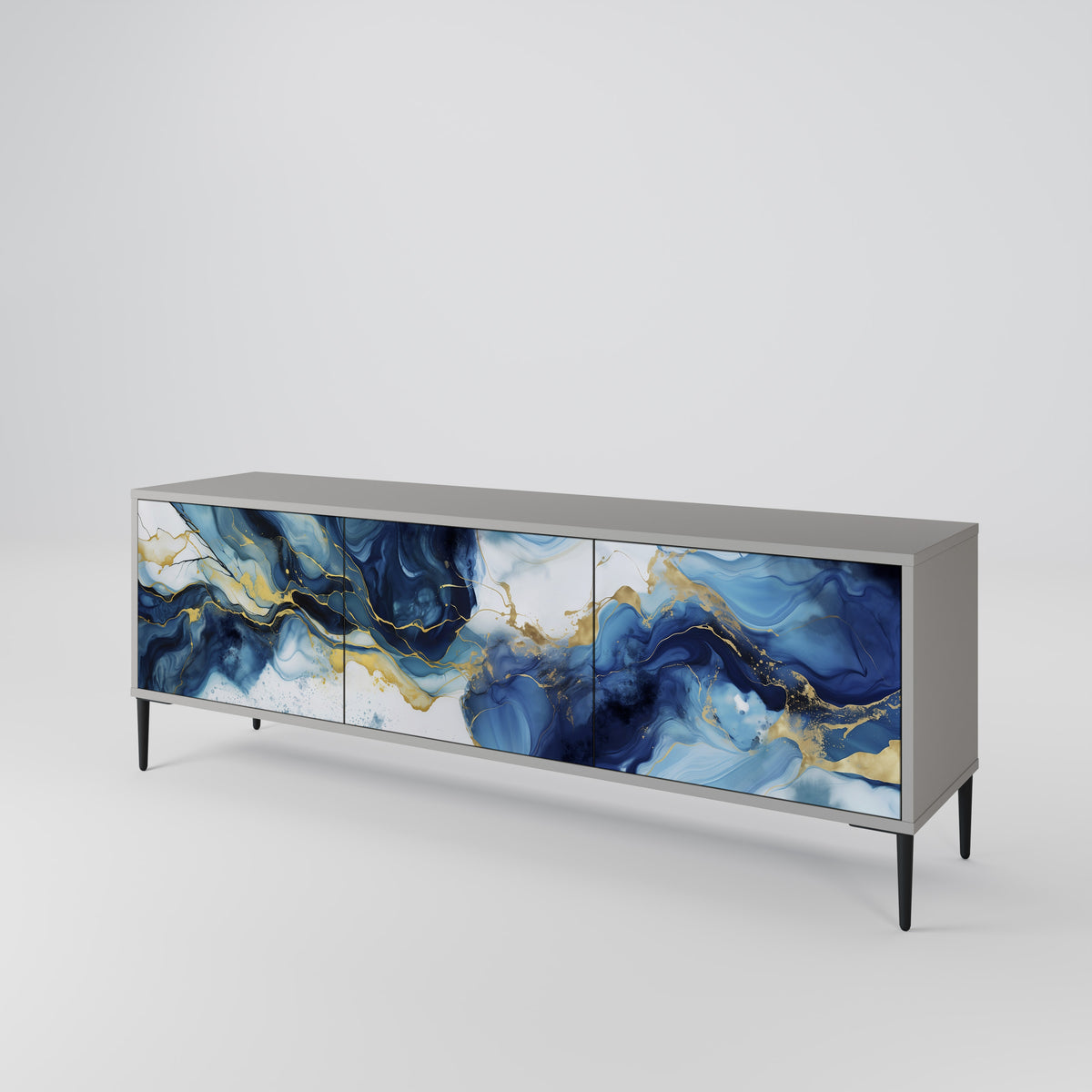 INKY MARBLE Mueble de TV de 3 Puertas