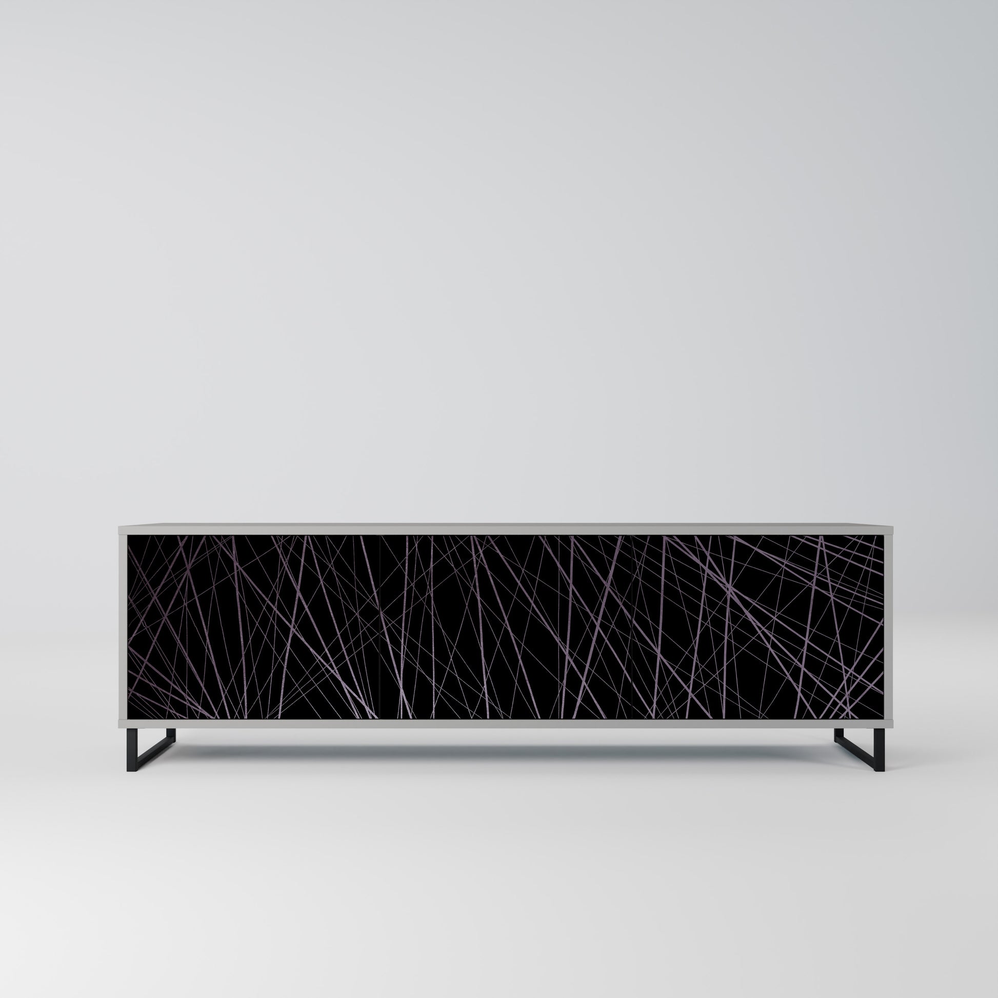 SHIMMER SPIDERGRAM 3-Door TV Stand in Grey Finish
