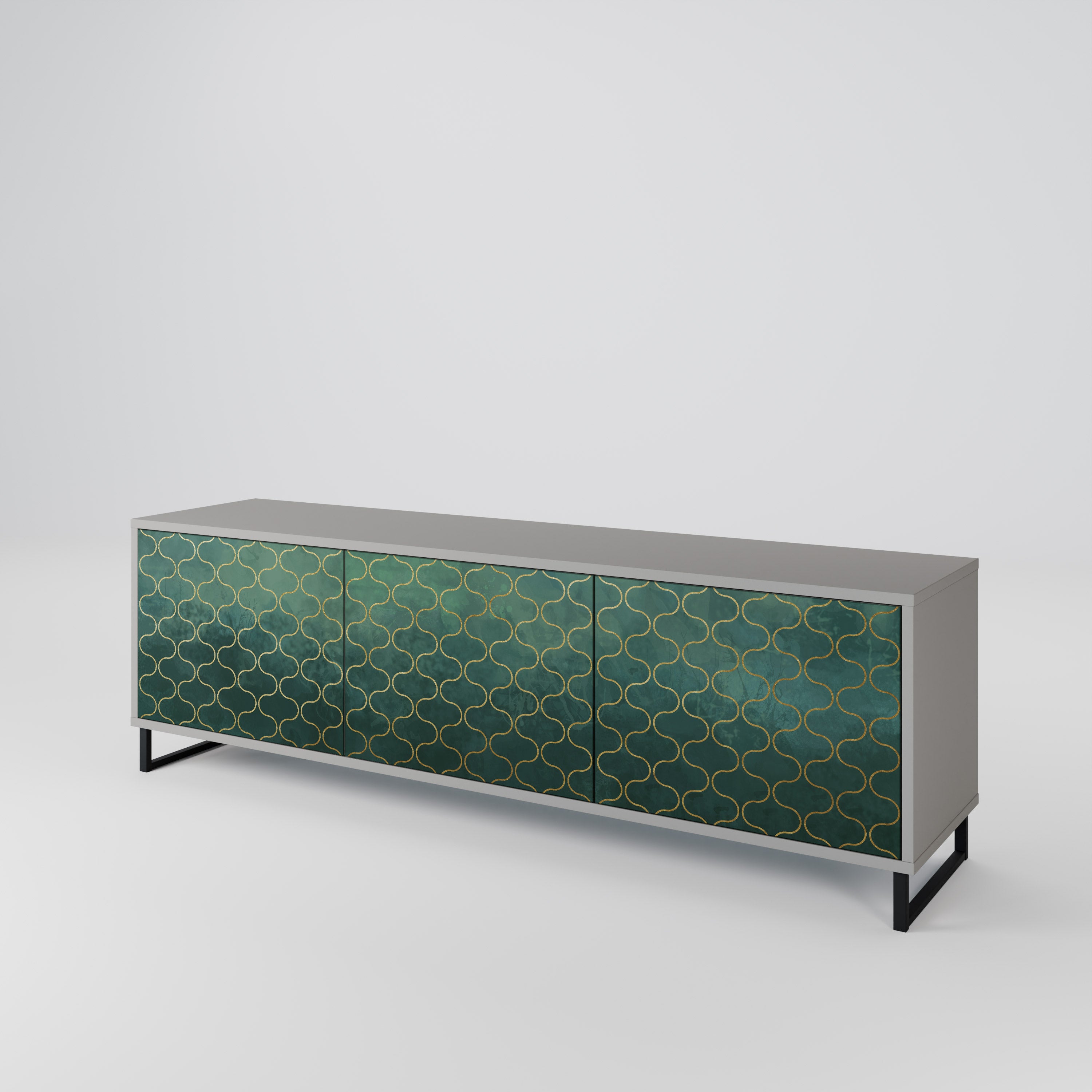 TESSELATED GREENERY Mueble de TV de 3 Puertas