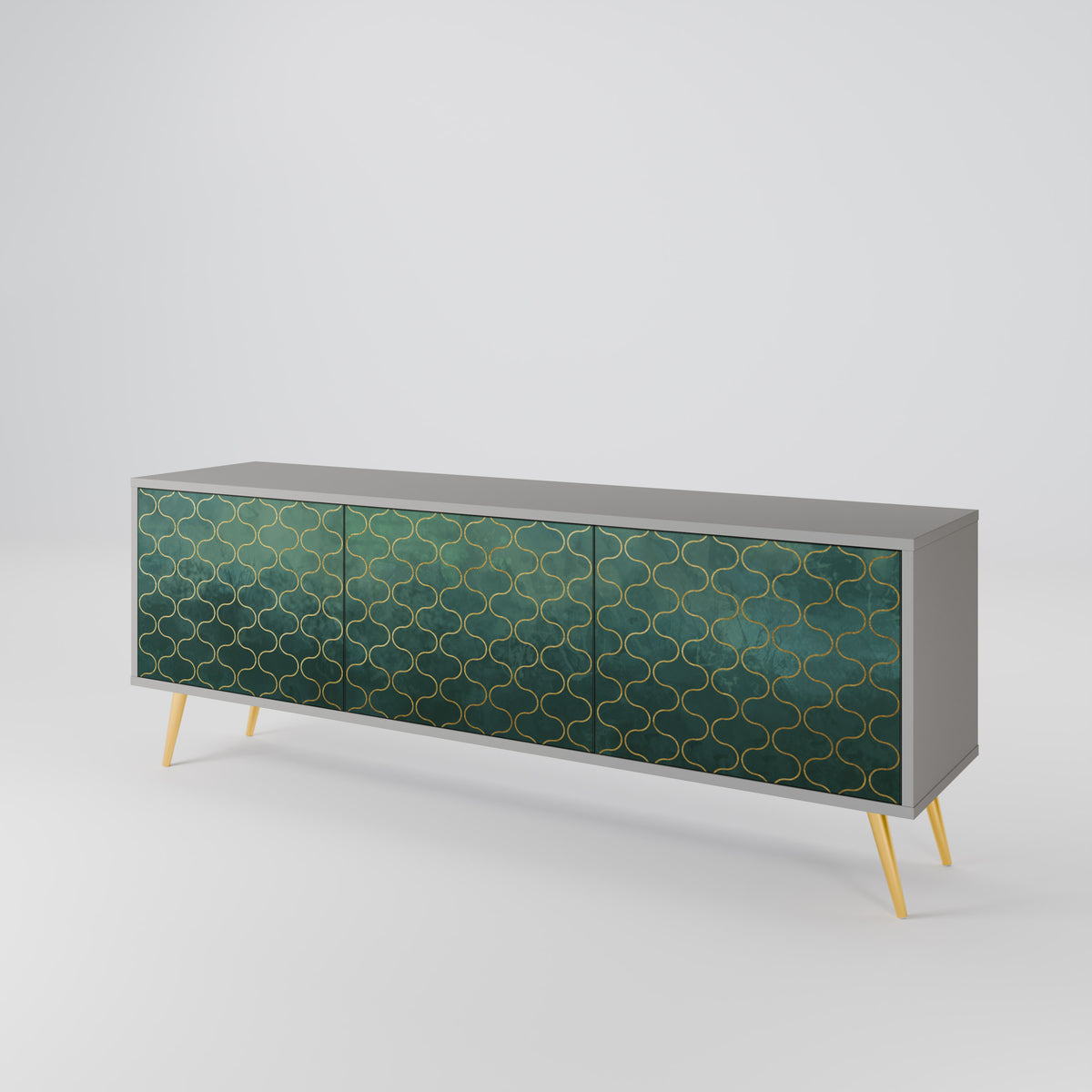 TESSELATED GREENERY Mueble de TV de 3 Puertas