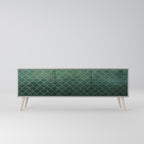 TESSELATED GREENERY Mueble de TV de 3 Puertas en Acabado Gris