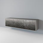 TESSELATED GRAYISH Mueble de TV de 3 Puertas en Acabado Gris