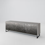 TESSELATED GRAYISH Mueble de TV de 3 Puertas en Acabado Gris