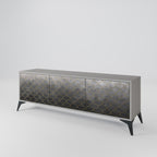 TESSELATED GRAYISH Mueble de TV de 3 Puertas en Acabado Gris