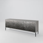 TESSELATED GRAYISH Mueble de TV de 3 Puertas en Acabado Gris