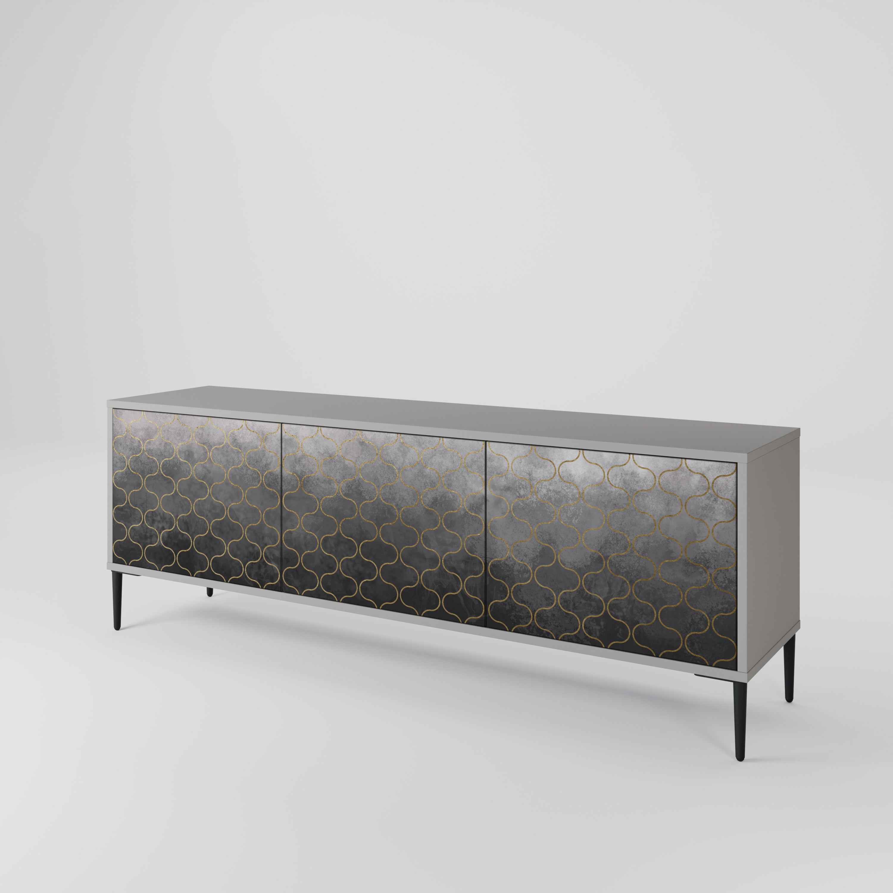 TESSELATED GRAYISH Mueble de TV de 3 Puertas