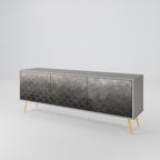 TESSELATED GRAYISH Mueble de TV de 3 Puertas en Acabado Gris